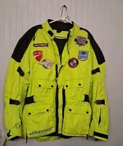  AGV Sport XL Large Motorcycle Jacket Armored Padding Florescent yellow and blac - Foto 1 di 8