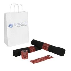 50 Red Rhinestone Napkin Rings - 8 Row Reusable Fasteners - Picture 1 of 5