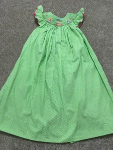 Little Threads Girls 7 Smocked Dress Lemonade Stand - Picture 1 of 5