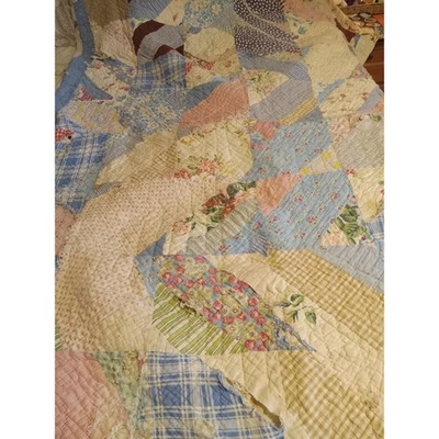 复古手工被子疯狂拼布 Cottagecore 农舍装饰 — 第 1/4 张图片