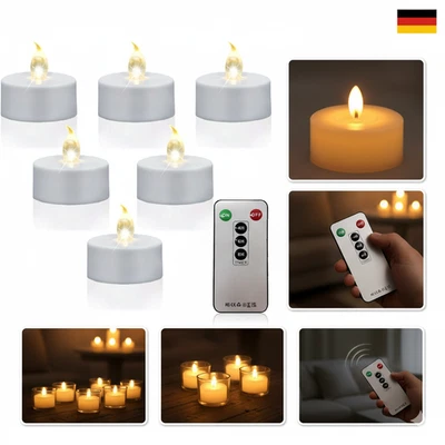 5 Stück Flammenlose Led Teelichter Mit Fernbedienung Und Timer,Batteriebetrieben - Bild 1 von 2