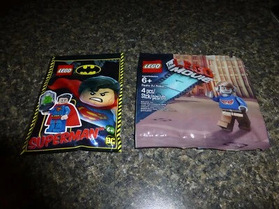 LEGO La LEGO Película: Radio DJ Robot y DC Superman Lote de Láminas, MARVEL Polybag Foto 1 de 2