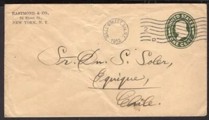1088 SOBRE PAPELERÍA US TO CHILE 1912 WALL STREET (SIN FECHA), NY -IQUIQUE - Imagen 1 de 2