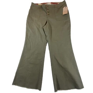 Frye and Company Flare Jeans Button Fly Women’s Mid Rise Green Sz 2O Plus NEW - Picture 1 of 10