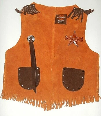 Chaleco de cuero con flecos John R. Craighead para niño talla M Foto 1 de 3