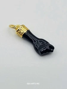 Nuevo Dije/Colgante Azabache Mano Negro Chapado en Oro (Azabache Mano) - Imagen 1 de 13
