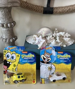 Bob Esponja Pantalones Cuadrados MATTEL HOT WHEELS Nick PERSONAJES COCHES Mejillas Arenas Nuevos - Imagen 1 de 4
