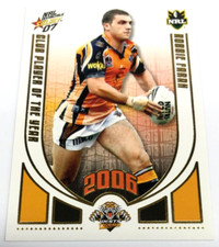 2007 NRL INVINCIBLE CLUB PLAYER OF YEAR CHASE CARD CP15-ROBBIE FARAH-TIGERS