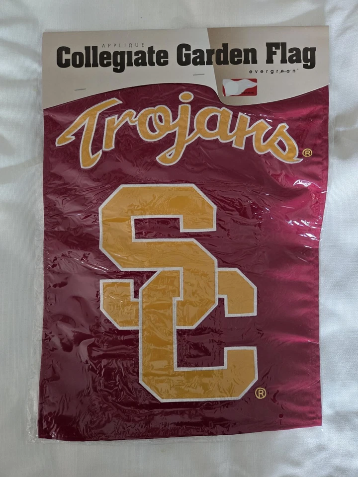USC TROJANS Bordado Doble Cara "SC" 12 X 18" BANDERA NUEVA por Evergreen Foto 1 de 2