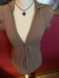 Hoodie Top by Emma & Sam Sz XS Brown Retagged Roxy Rose - Picture 1 of 2