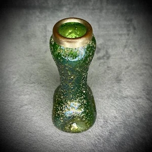 Vaso verde - vetro artistico iridescente - soffiato a mano - Kralik - non firmato - idea regalo - Foto 1 di 13