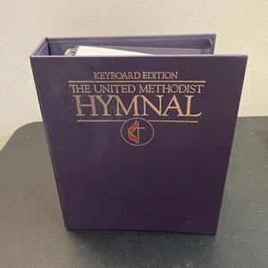 United Methodist Hymnal Keyboard Edition Hardcover Binder 1989 Purple Binder - Picture 1 of 8