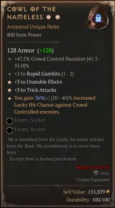 Cowl of the Nameless 2GA  Diablo 4 ETERNAL REALM NON-SEASON SC D4 PS5 Xbox - Picture 1 of 1