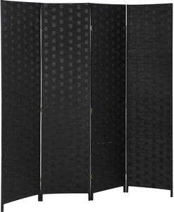 6FT 4 Panel Room Divider Indoor Wood Screen Folding Privacy Screen Freestanding - Picture 1 of 15