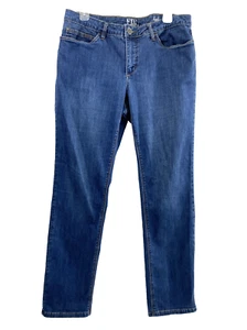FDJ French Dressing Jeans Womens Size 14 Medium Wash Denim Straight Stretch - Picture 1 of 13