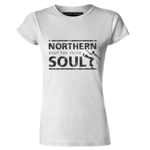 Womens Northern Soul Keep The Faith Distressed T Shirt Starr Wilson Jones - Picture 1 of 2