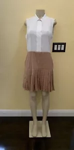 NWT $170 Armani Exchange Size 10 White Sleeveless Top & Pleated Skirt Dress - Picture 1 of 12