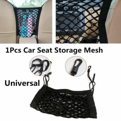 2 Layers Car Seat Cargo Storage Mesh/Organizer Elastic Net Bag Pet Dog Isolation - Image 1 of 4