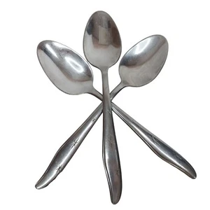 Mar Crest Stainless Steel Flatware Atomic Starburst 3 Table Spoons MCM Mid Centu - Picture 1 of 7
