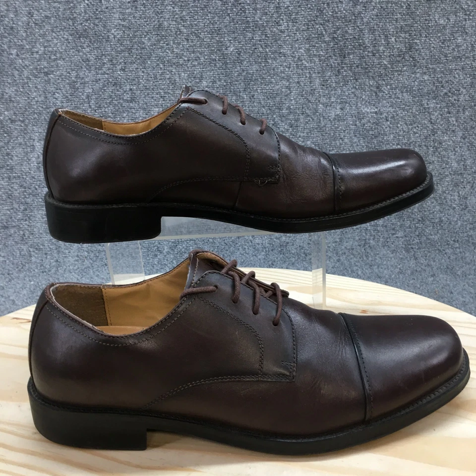 Chaps Dress Shoes Mens 12 M Oxford Brown Leather Lace Up Almond Toe Casual Low - Image 1 of 4