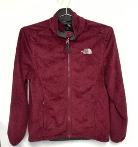 The North Face Womens Burgundy Osito Lux Fleece Mock Neck Full Zip Jacket Medium - Picture 1 of 12