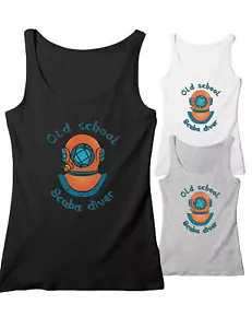 Women's Wearer Top Shirt OldSchool Scuba Diver Helmet Dive - Picture 1 of 1
