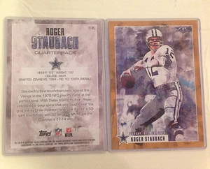ROGER STAUBACH Cowboys /10 made 2015 Topps Fire 5x7 GOLD Transcendent Touchdowns - Picture 1 of 1