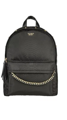 Mochila Victoria's Secret Nylon Python Stud City Negra Nueva con Etiquetas Foto 1 de 4