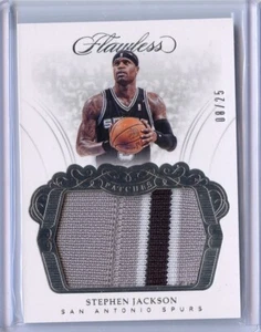 STEPHEN JACKSON 2017-18 Panini Flawless PRIME PATCHES SILVER /25 SA SPURs #P-SJK - Picture 1 of 2