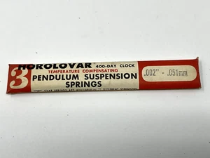 Horolovar Anniversary 400 Day Clock .002" Suspension Spring .051 mm 3 Pack - Picture 1 of 3