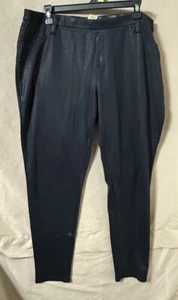 Faded Glory Kunstlederhose Damen XL schwarz strukturiert Tapered Mid Rise Pull On - Bild 1 von 6