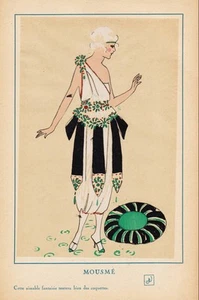 Moda Art Deco Mousme Litografía Tres Parisien 1920 - Imagen 1 de 1