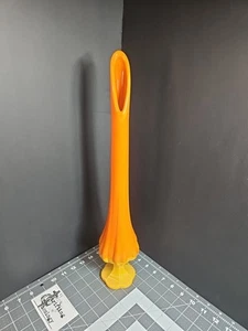 Vintage MCM LE Smith 18.5” 6 Petal Bittersweet Swung Vase Hand Blown Art Glass - Picture 1 of 24