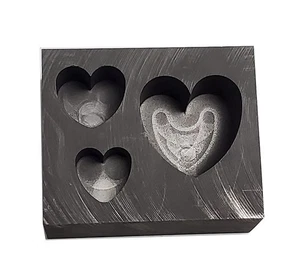 3 in 1 Heart Gold Silver Graphite Ingot Mold Mould Crucible for Melting Casti... - Picture 1 of 2