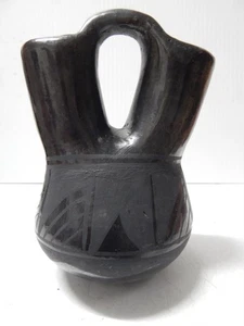 JOSEFITA MARTINEZ (d) VINTAGE SANTO DOMINGO PUEBLO INDISCHE KERAMIK HOCHZEITSVASE - Bild 1 von 4