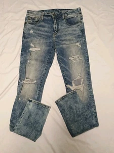 Men's American Eagle "Stacked Skinny" Distressed Jeans TgSz 31x30 Meas 31.5x34 - Picture 1 of 10