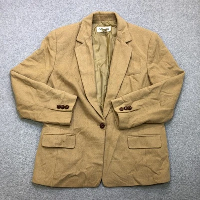 Blazer Orvis Para Mujer 16 Beige Botón Único 100% Cabello Camel Hecho en EE. UU. Foto 1 de 4