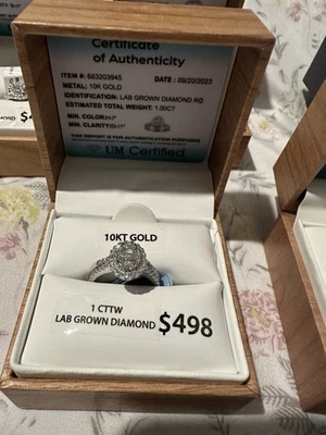 10K White Gold Diamond Engagement / Wedding Ring Set 1 CTTW - Image 1 of 2