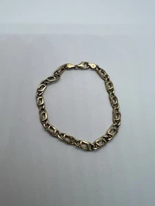 Veronese 925 Silver Gold Plate Chain Bracelet 7.5” - Picture 1 of 6