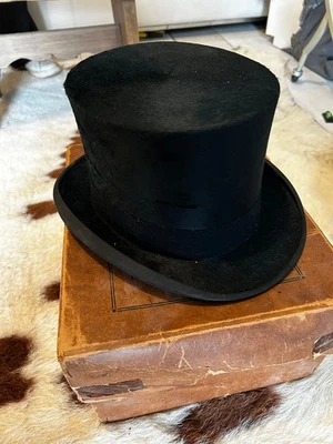 vintage top hat and box - Image 1 of 4