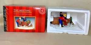 LEMAX 1998 Village HEARTHSIDE "THE MEETING" Boot, Jungen Hund, MERRY CHRISTMAS - Bild 1 von 6