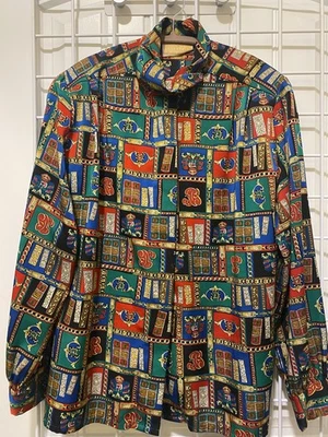 Винтажный Sophisticates PENDLETON книги блузка верхний полиэстер наплечные подушечки Sz 10 - Изображение 1 из 4