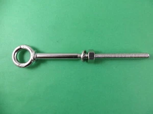 Perno de ojo de acero inoxidable 316 1/4" x 4" UNC rosca corta grado marino - Imagen 1 de 4