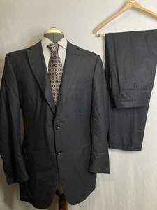 Canali Executive 1934 Su Misura Mens Suit 42L 33x31 Gray Super 200 Surgeon Cuffs - Picture 1 of 19