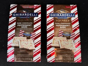 2 x Ghirardelli Bags Dark Chocolate Peppermint Bark Candy 7.7 oz Each 03/2025 - Picture 1 of 1