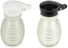 Moisture Proof Beehive Salt and Pepper Shakers | Black and White Hinged Flip Top