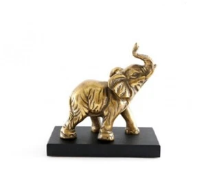 Adorno/Decoración/Estatua/Figura - ELEFANTE DE LATÓN SOBRE BASE DE MADERA - Imagen 1 de 1