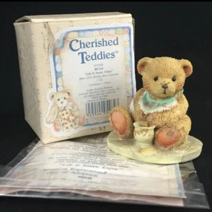 Cherished Teddies Figurine Benji Bear With Honey Bee 950548 Life Enesco VTG 1991 - Picture 1 of 4