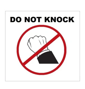 "Do not knock" water-proof laminated label with double-sided tape at the back - Picture 1 of 1
