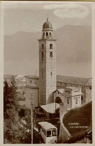 155145v vecchia cartolina svizzera funicolare lugano la cattedrale - Imagen 1 de 1